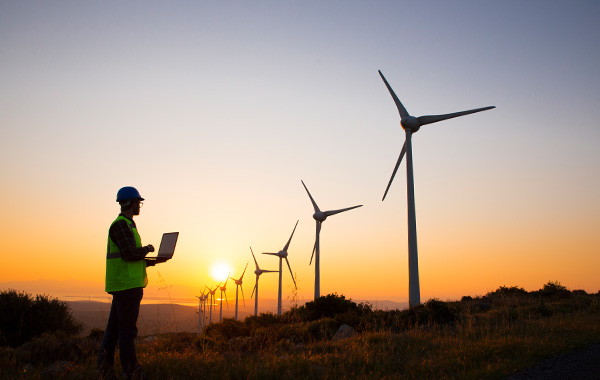 A worker examine outdoor mission critical systems